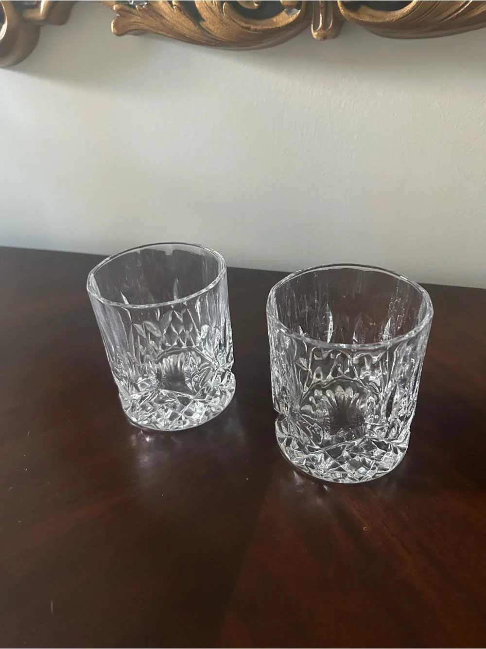 2 Whiskey Crystal Glasses Drinkware
